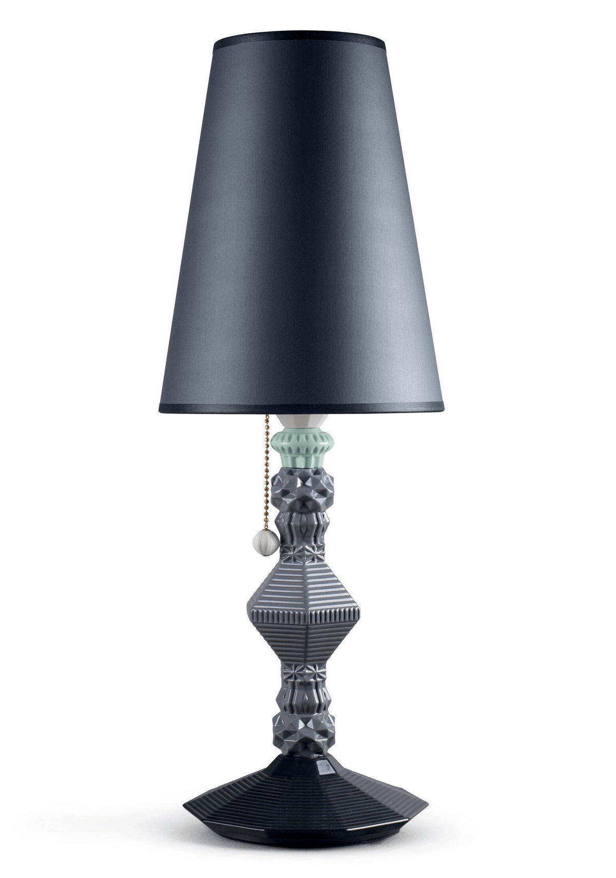 Lladró - Belle de Nuit Table lamp - Black with sculpted Lladro Porcelain base.