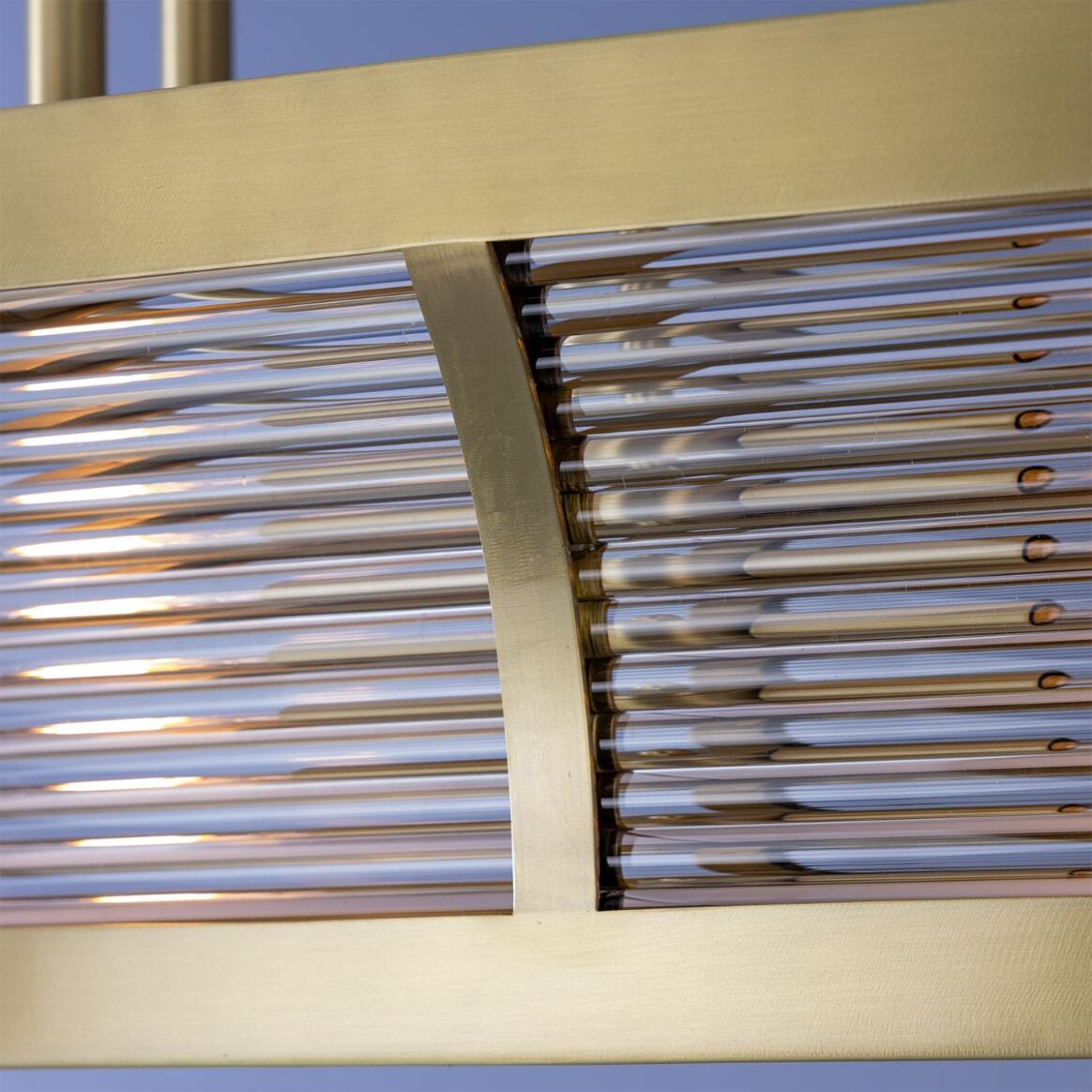 Mullan Lestrade Prismatic Linear Brass Island Chandelier 192cm IP20 - Satin Brass Finish