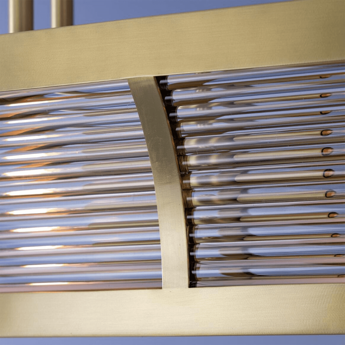 Mullan Lestrade Prismatic Linear Brass Island Chandelier 192cm IP20 - Satin Brass Finish