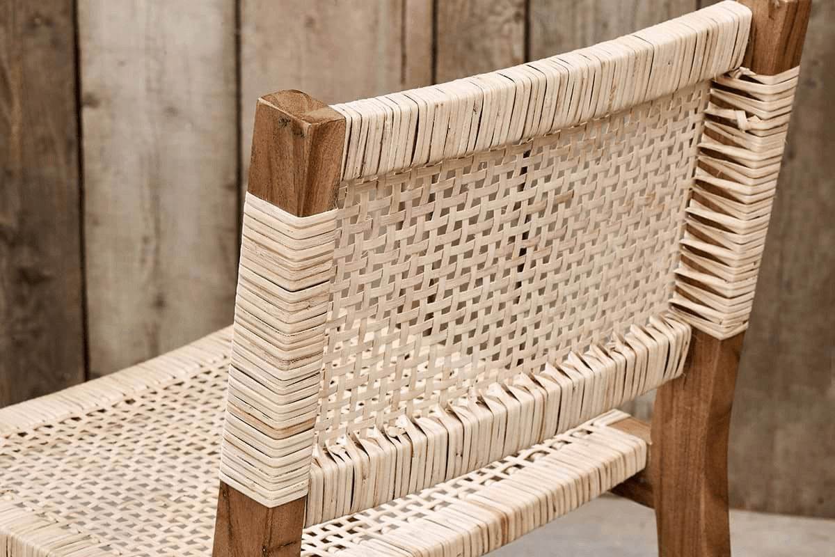 Nkuku - Madrisana Acacia & Rattan Bar Stool