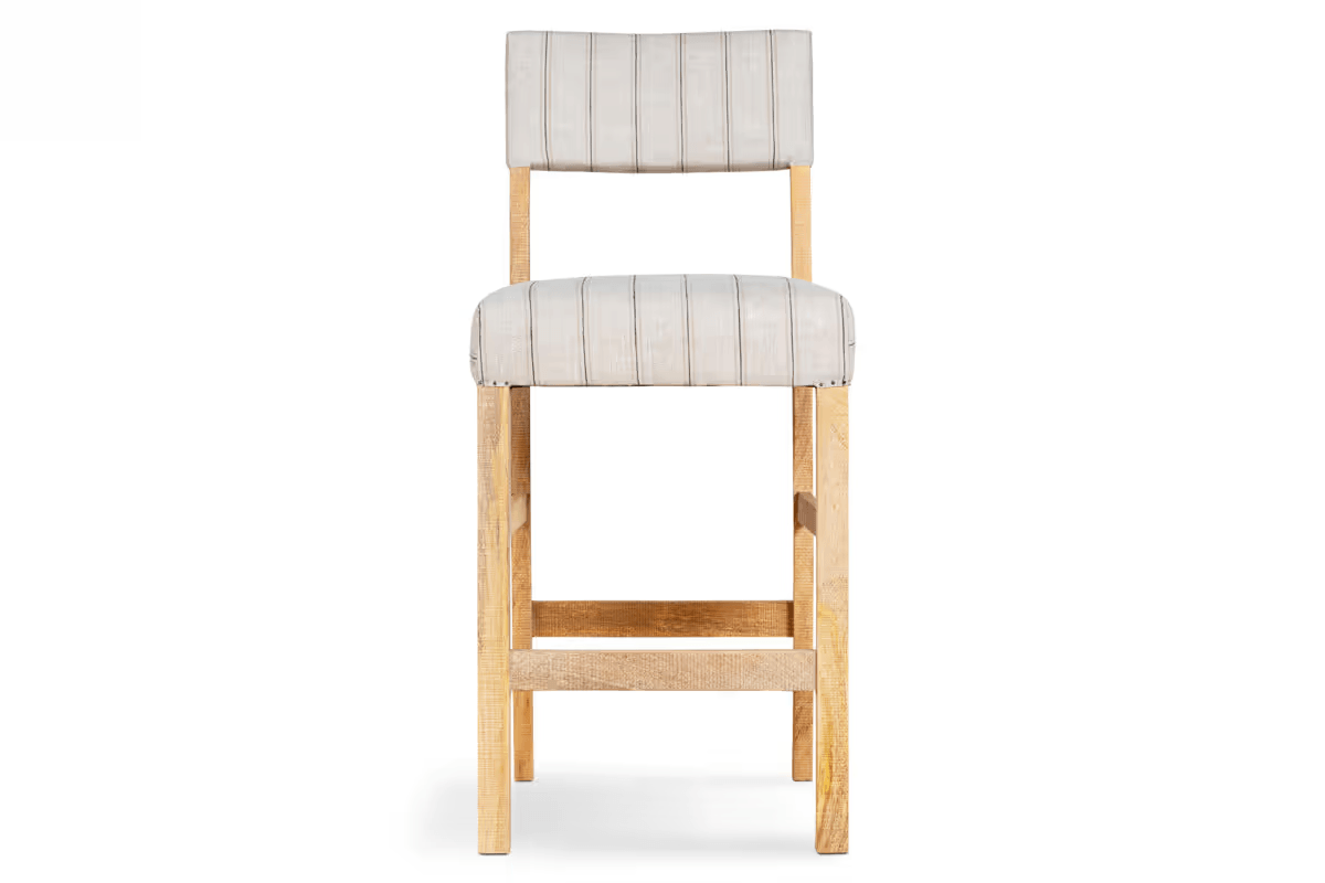 Nkuku - Nidhi Linen Upholstered Counter Chair - Natural