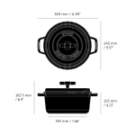 Buster & Punch - Cocotte Cross - 24CM - Staub - Black - Brass