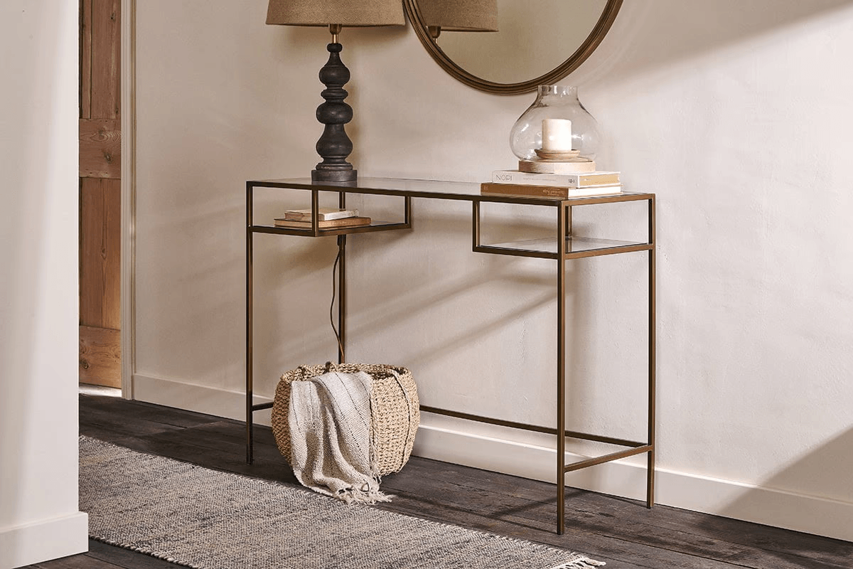 Nkuku - Nakuru Iron & Glass Console Table