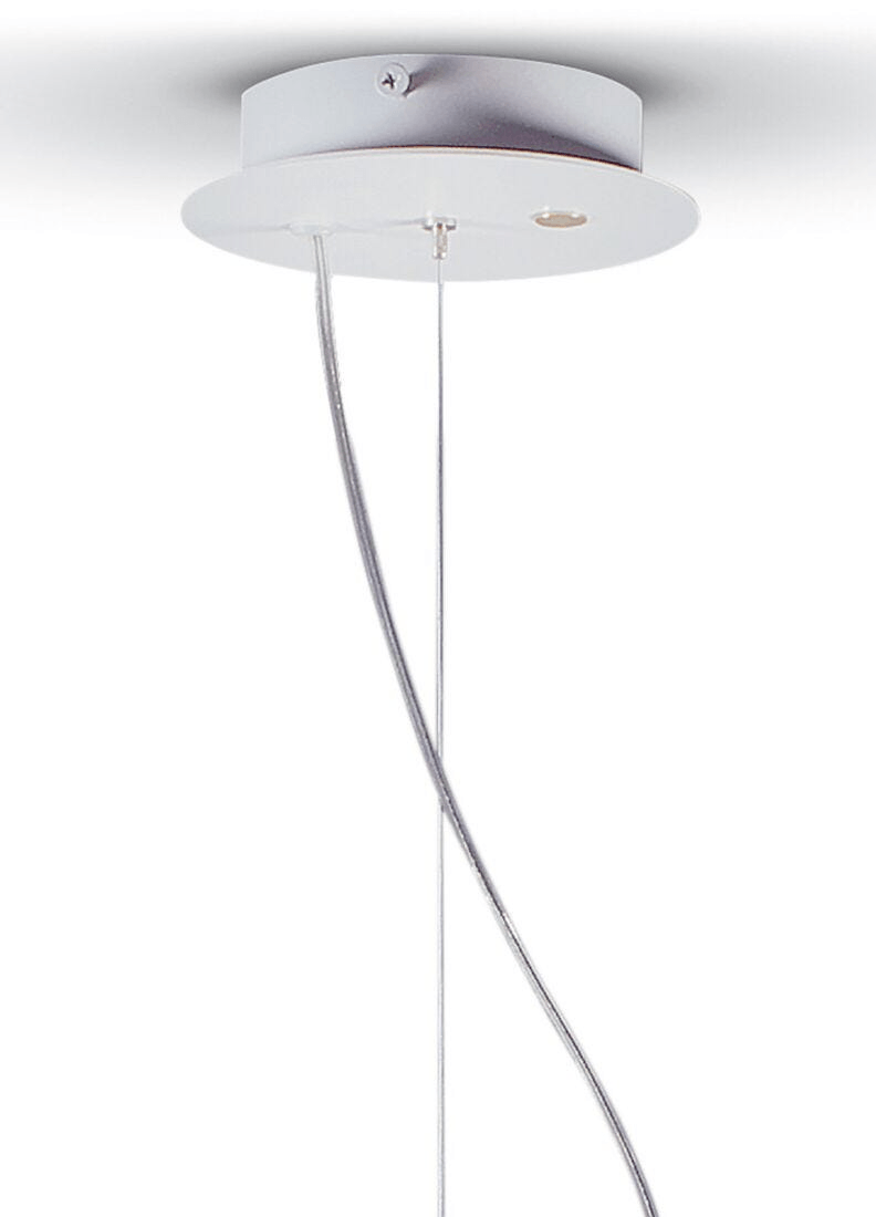 Lladró - Belle de Nuit Pendant Light II - Blue ceiling mount with sleek wires and modern design.