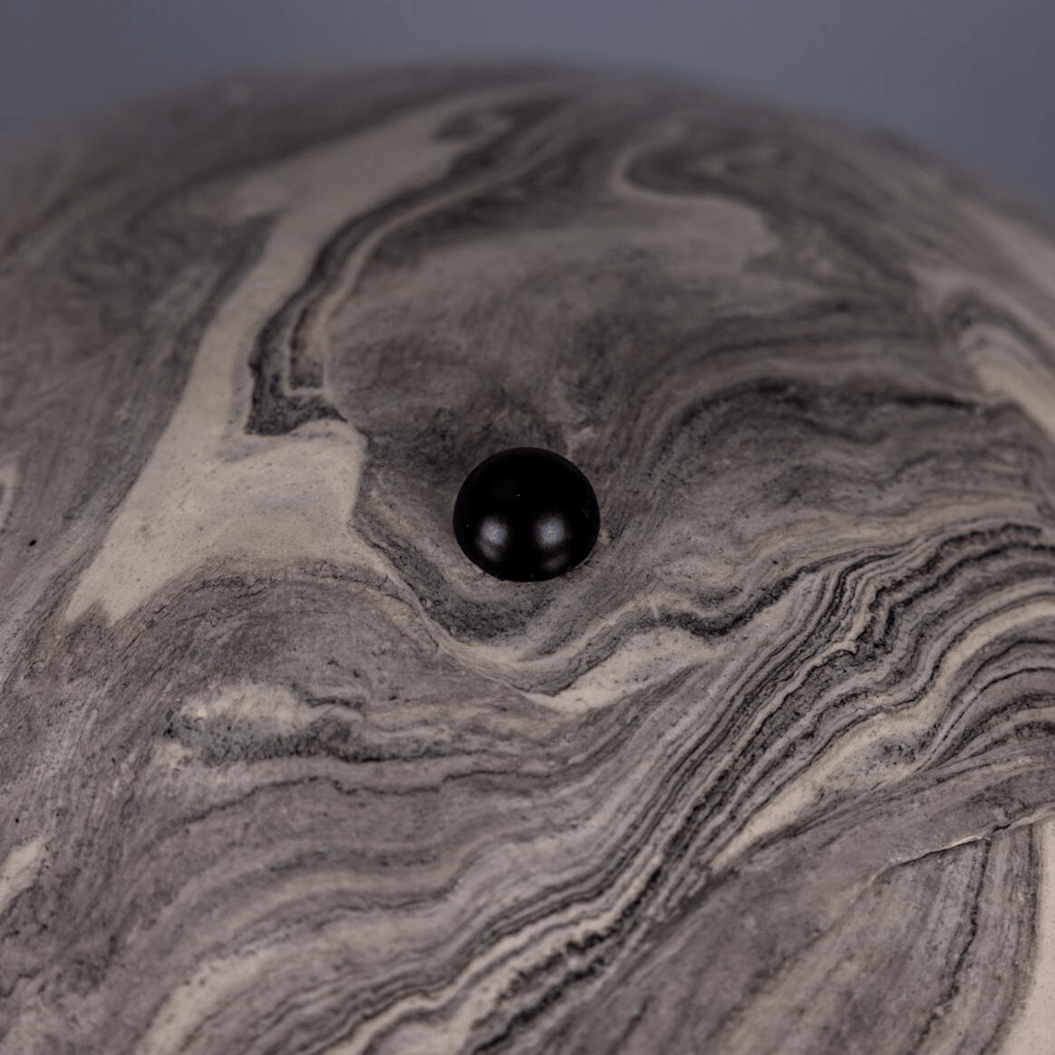 Mullan Amanita Large Marbled Ceramic Mushroom Table Lamp - Powder Coated Matte Black