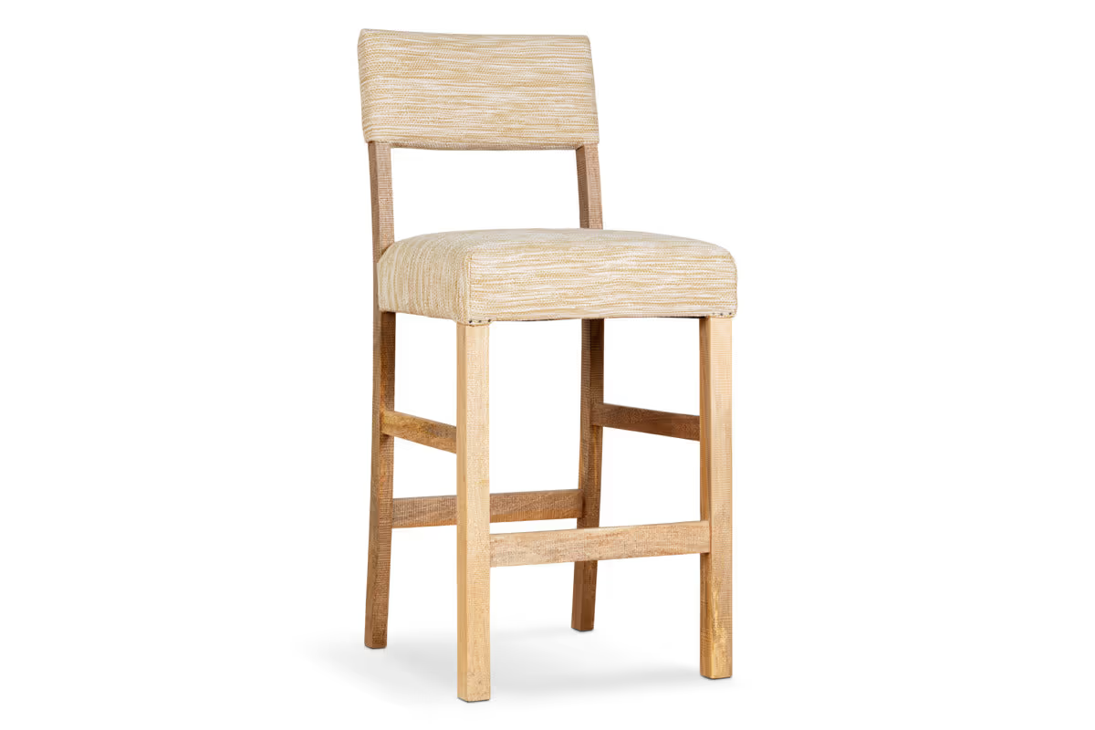 Nkuku - Zoha Cotton & Jute Upholstered Counter Chair - Natural