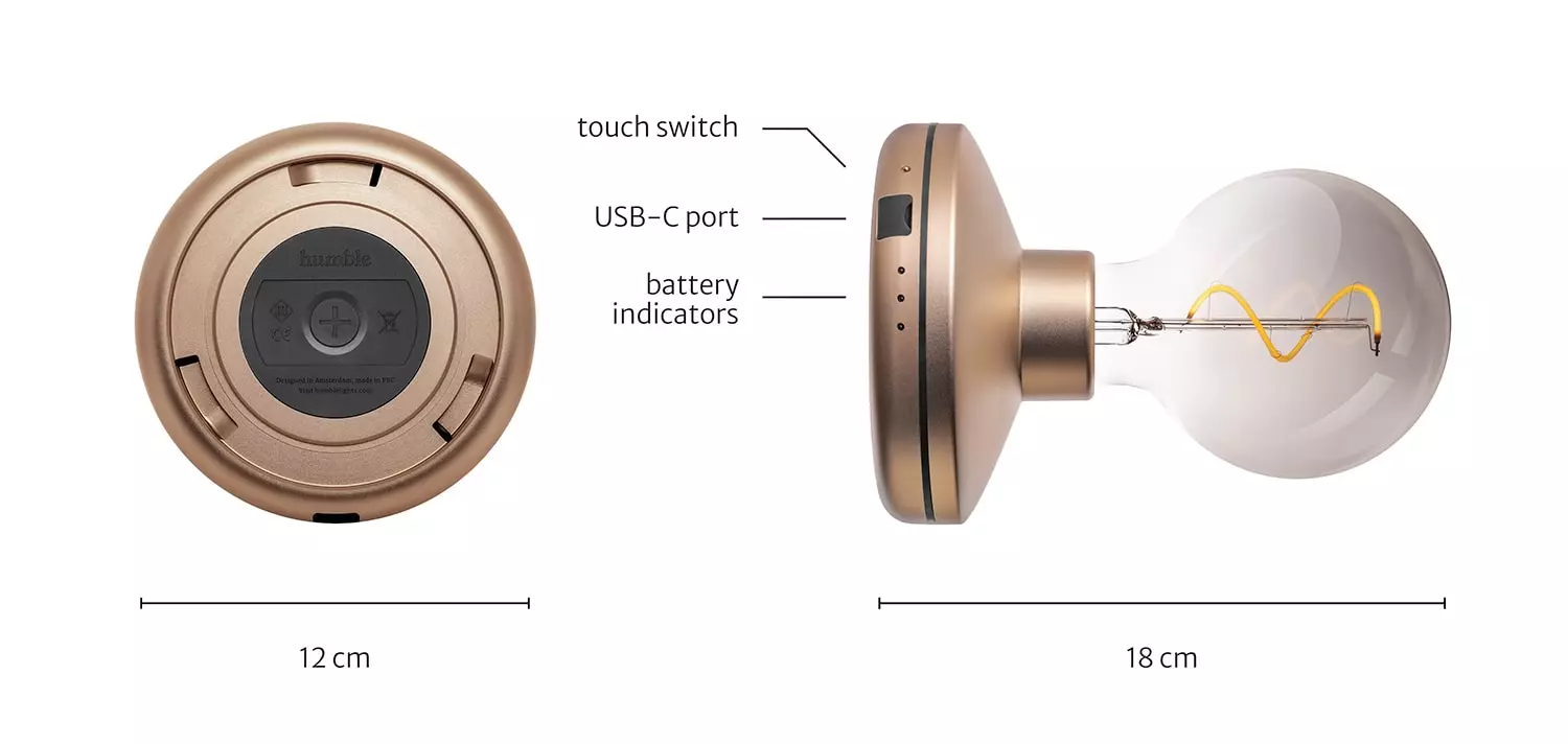 Humble Lights - Bee Wall Light Gold Smoked