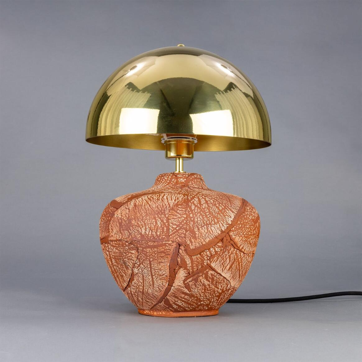 Mullan Lawson Ceramic Table Lamp With Polished Brass Shade - Red Iron