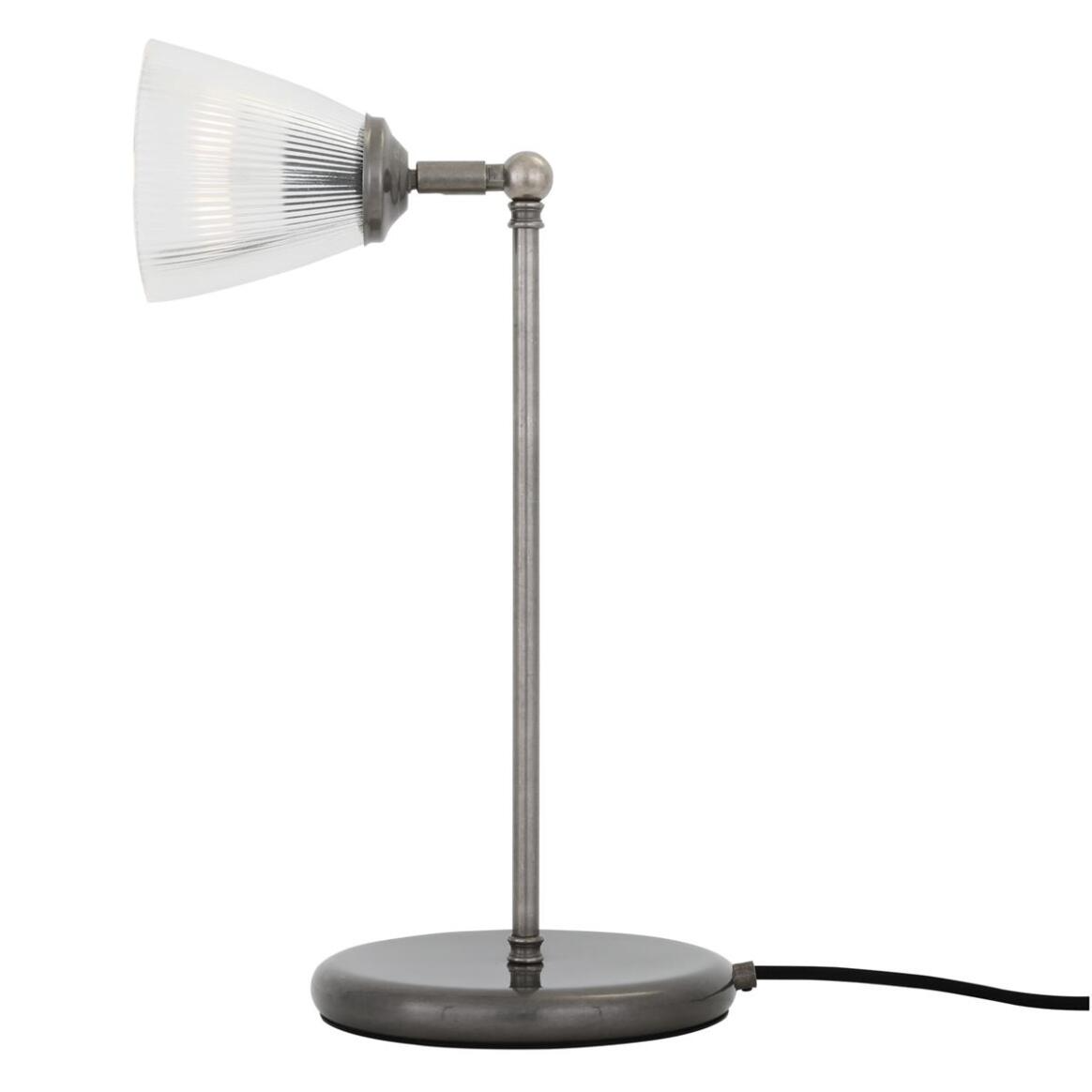 Mullan Gadar Industrial Prismatic Glass Table Lamp - Antique Silver Finish