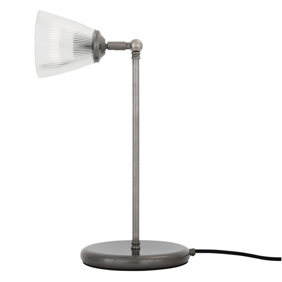 Mullan Gadar Industrial Prismatic Glass Table Lamp - Antique Silver Finish