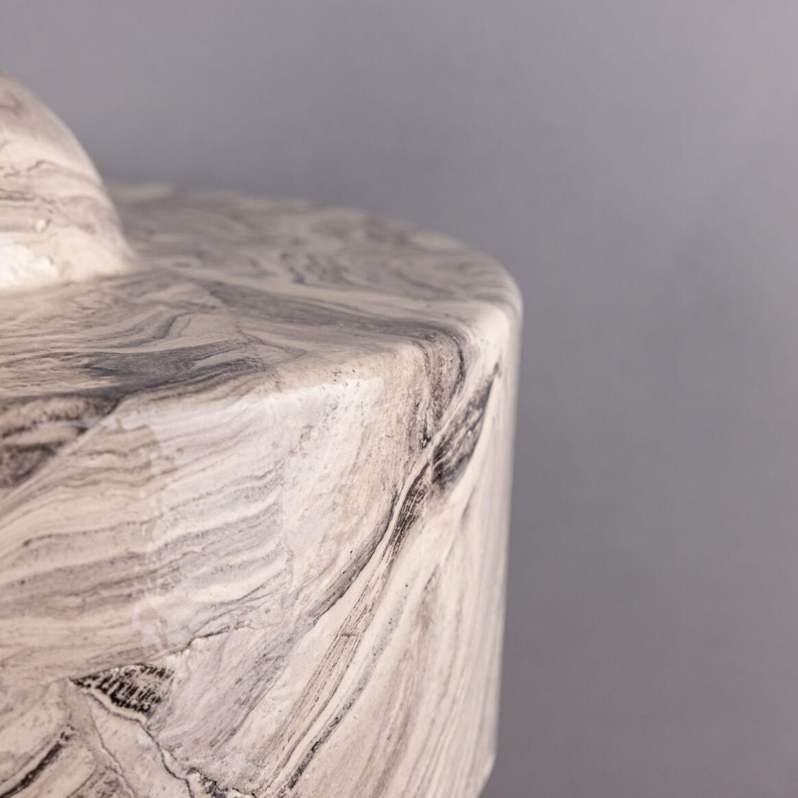 Mullan Seville Marbled Ceramic Mid-Century Modern Table Lamp - Powder Coated Matte Black Finish