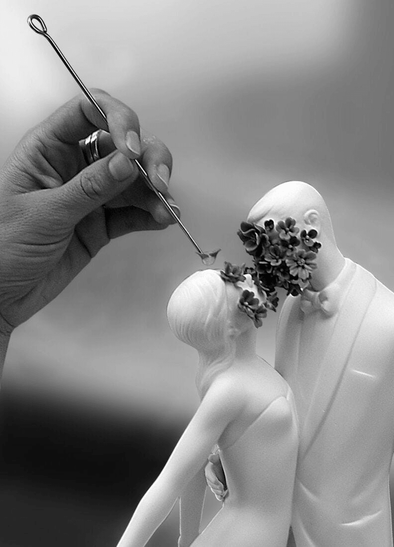 Lladró - Love I (Blossoms) - Sculpture being crafted with porcelain flowers.