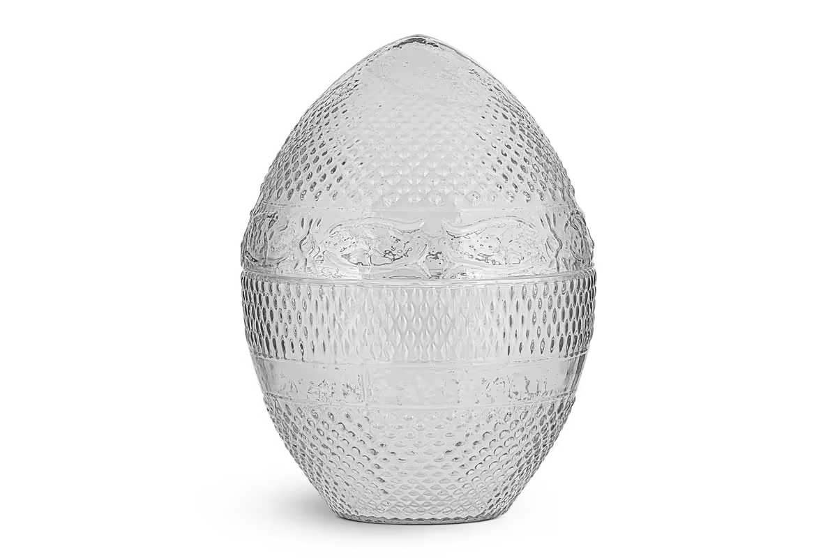 Nkuku - Essan Recycled Glass Opening Egg - Clear - Large