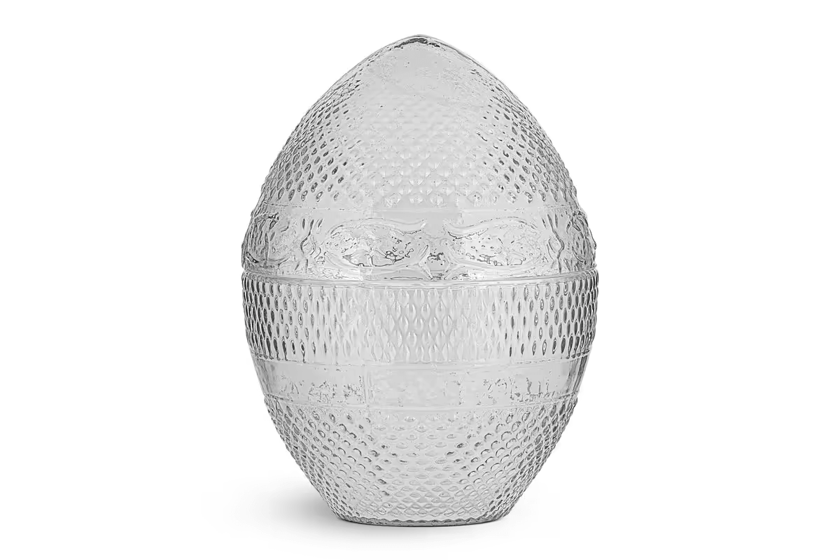 Nkuku - Essan Recycled Glass Opening Egg - Clear - Large