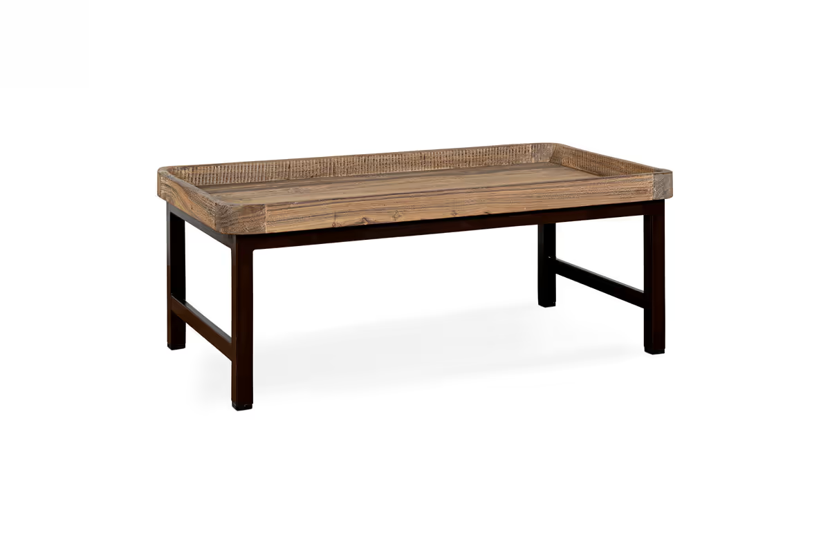 Nkuku - Nisha Reclaimed Wood & Iron Coffee Table - Natural