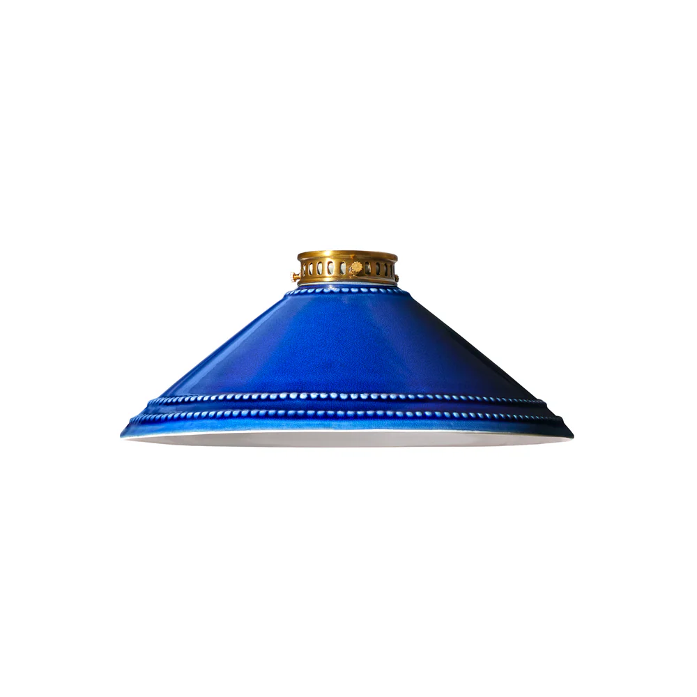 Pooky - Ted Ceramic Pendant Light Shade - Navy With Stone Interior