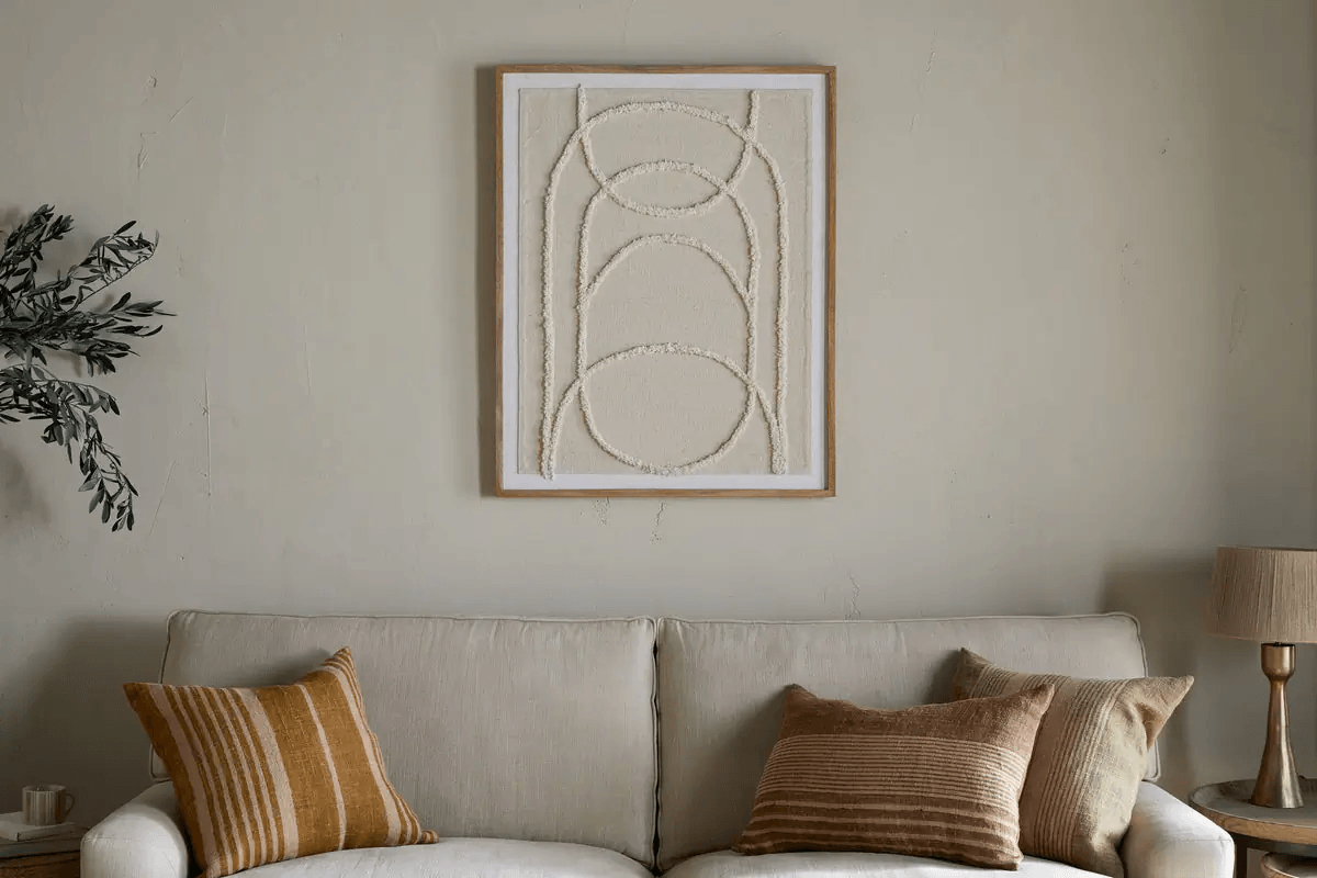 Nkuku - Mauri Frayed Wall Art - Neutral
