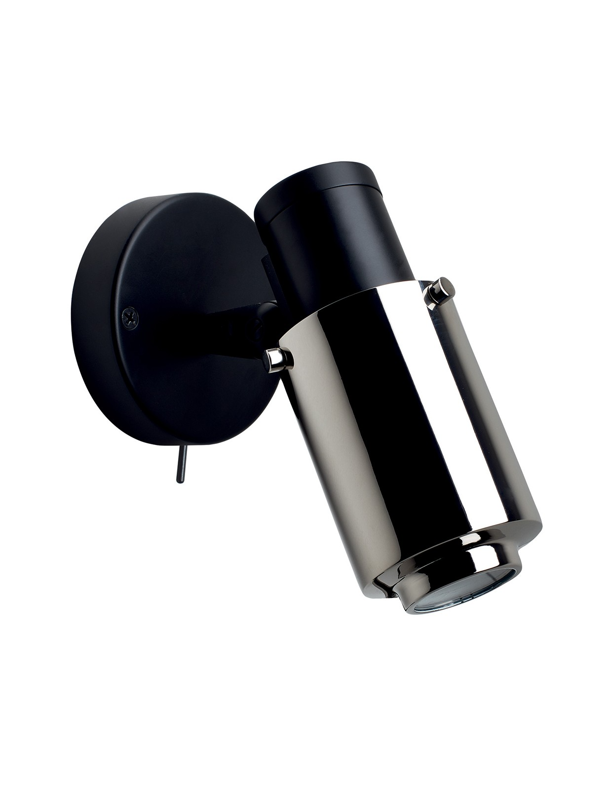 Dcw-Editions - Biny Spot Bedside Wall Lamp - Black-Nickel- No Stick - With Switch