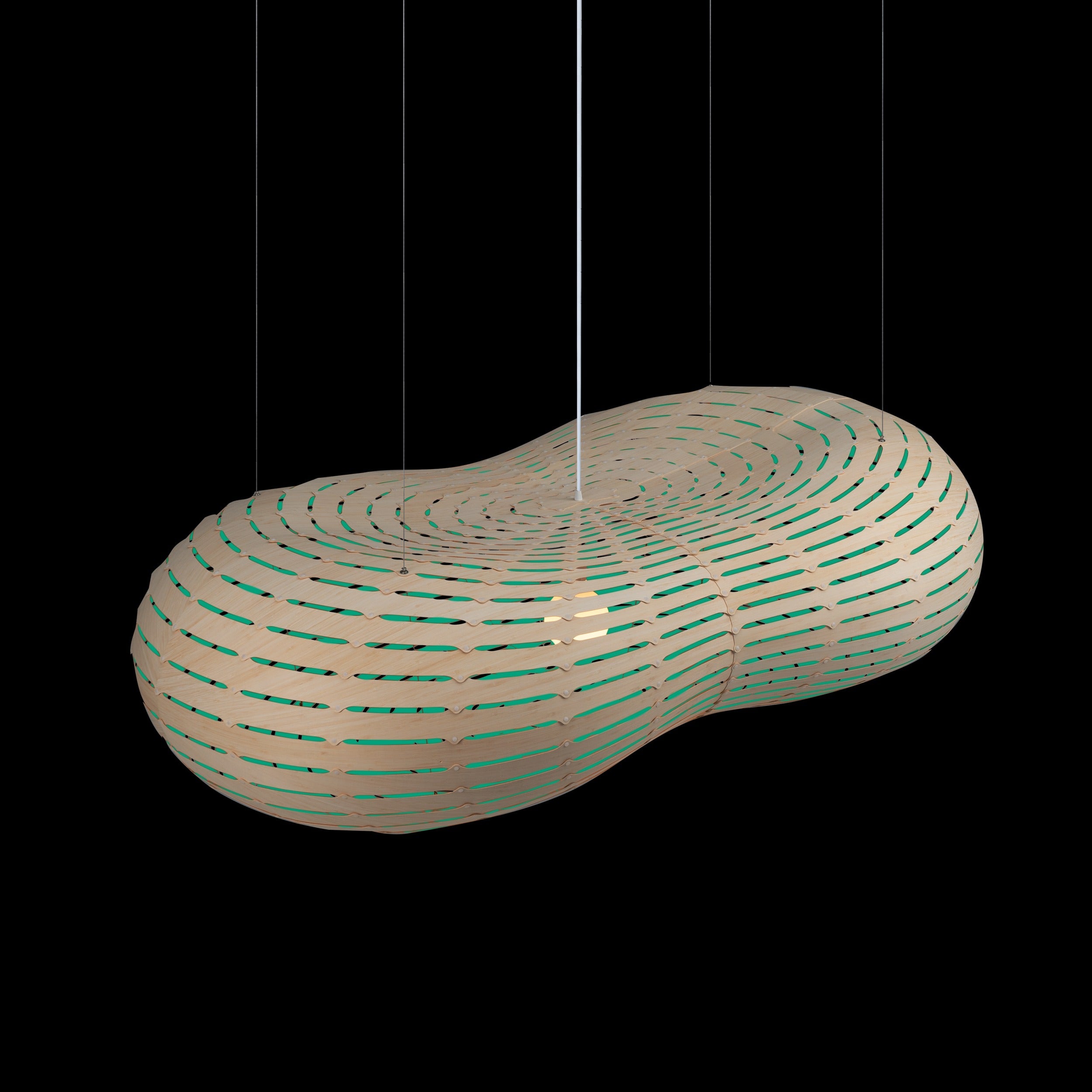 David Trubridge Cloud Pendant Light - Large - Aqua