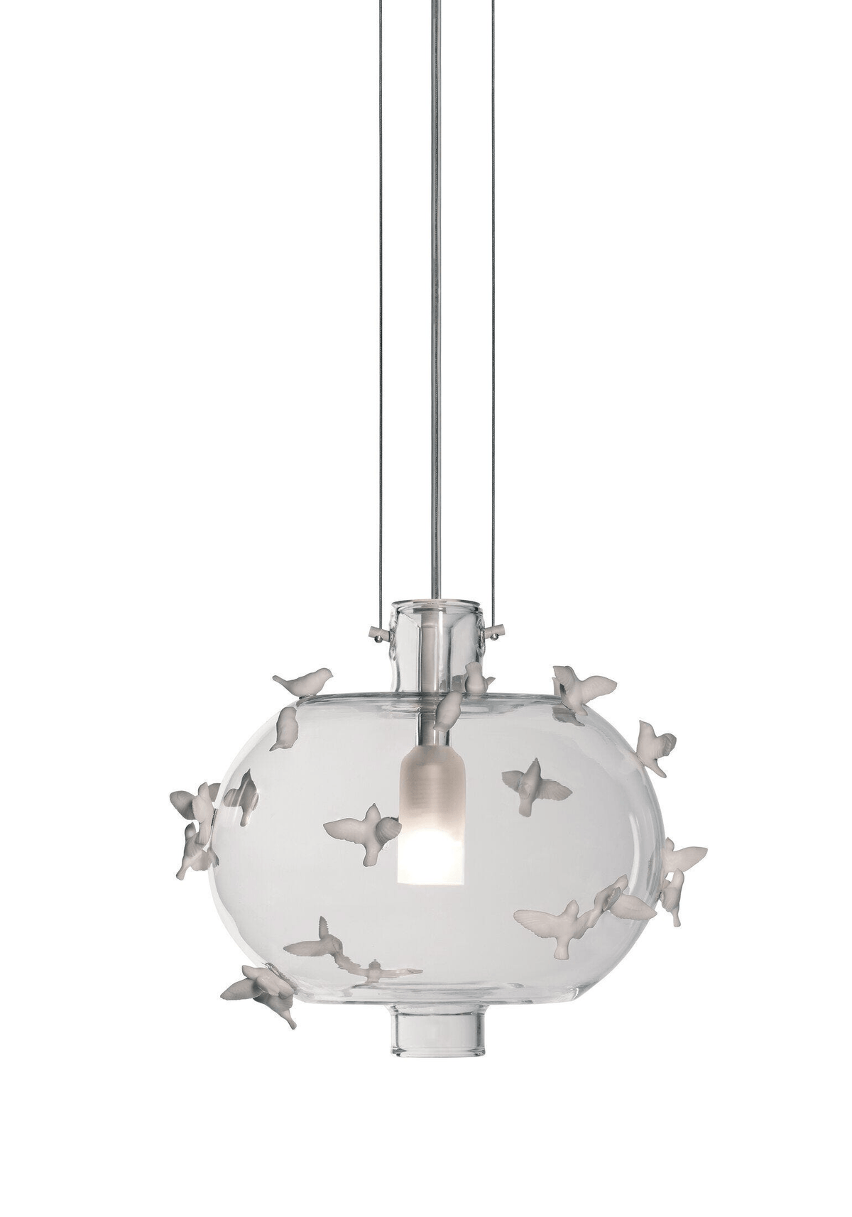 Lladró - Freeze Frame Birds Pendant Light featuring porcelain birds and an elegant design.