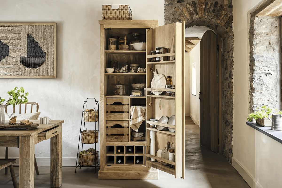 Nkuku - Vivan Grooved Pantry Cupboard - Natural