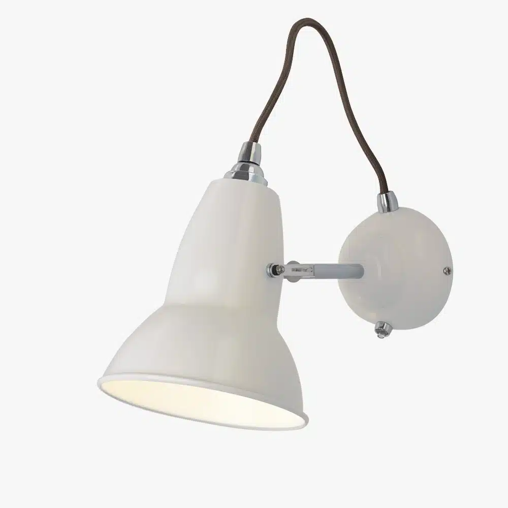 Anglepoise Light - Original 1227 Wall Light Linen White - Linen White Finish - Steel Shade