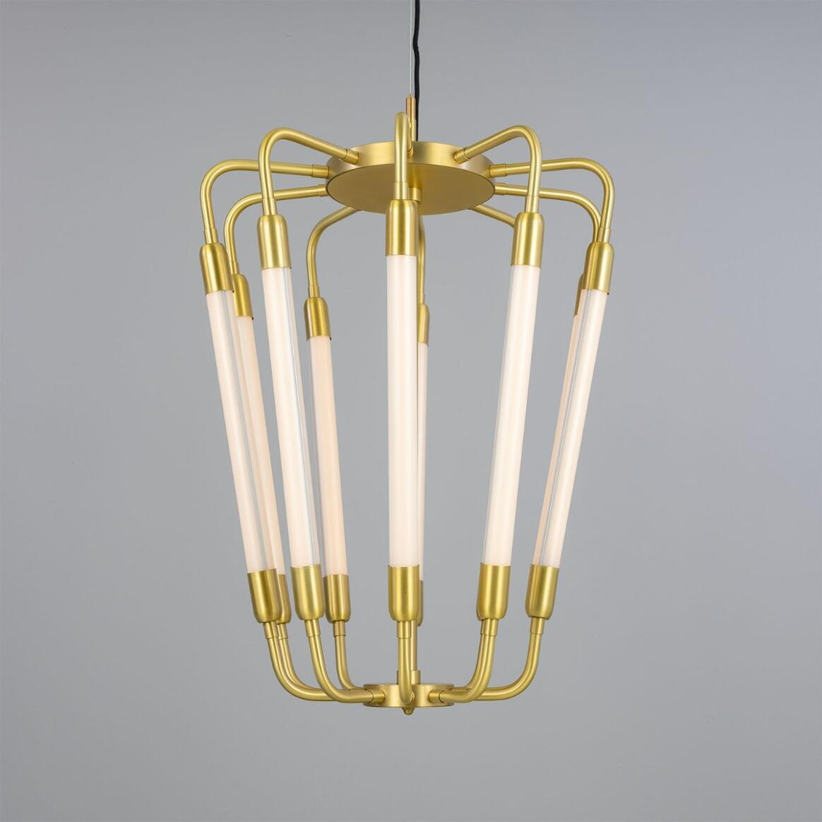 Mullan Jersey Modern Cluster Chandelier - Satin Brass Finish