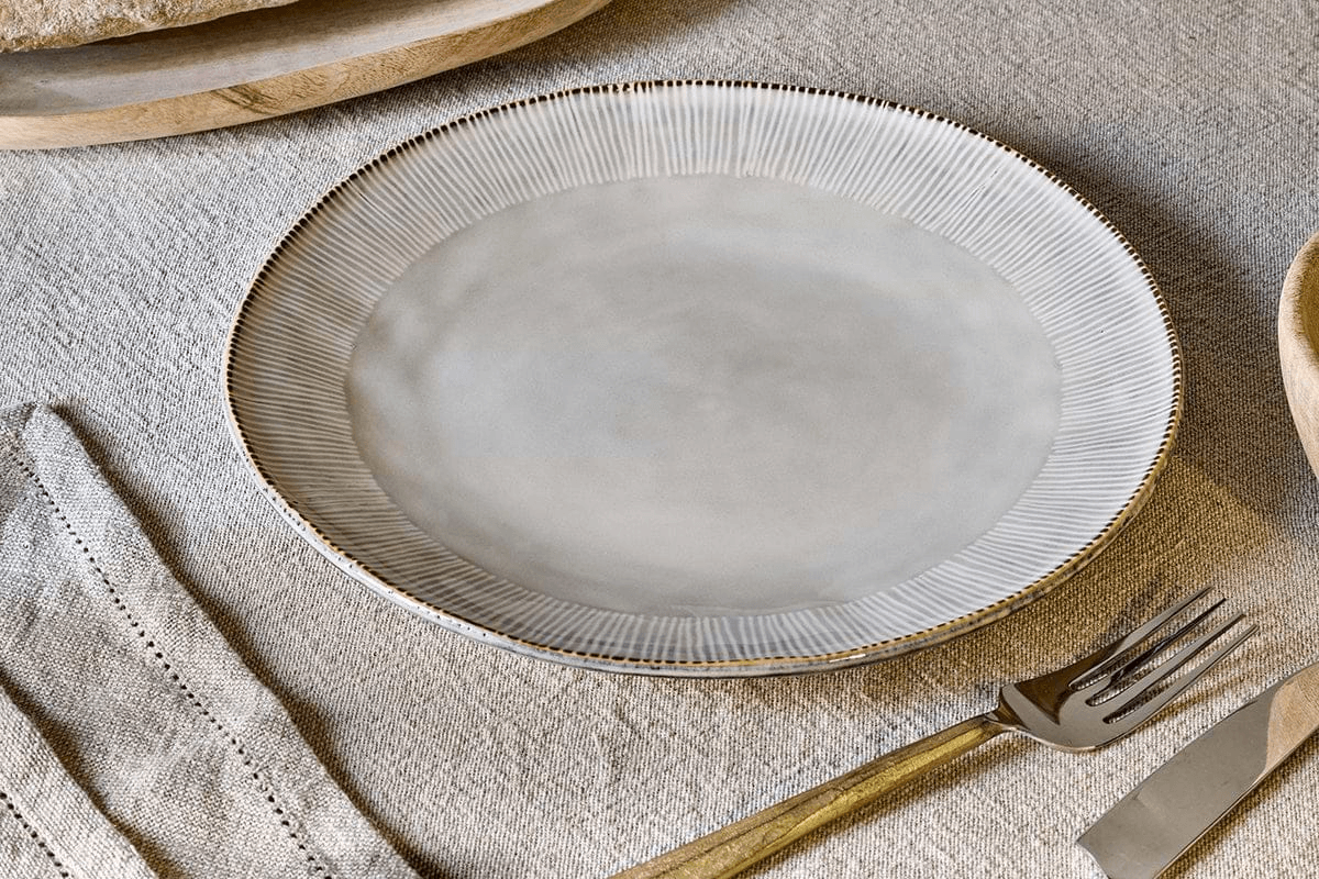 Nkuku - Malia Dinner Plate - Cream