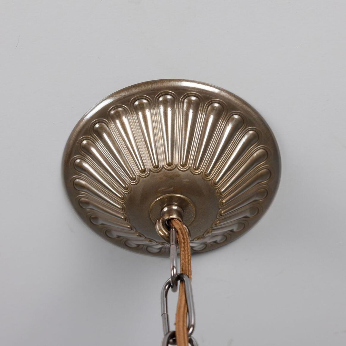 Mullan Eldron Traditional Chandelier with Opal Globes Three-Arm - Antique Brass Finish