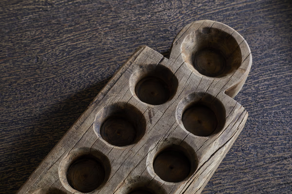 Nkuku - Makala Reclaimed Wood Tealight Holder - Natural