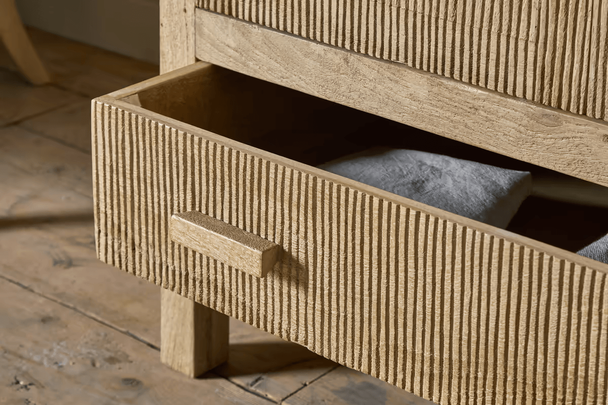 Nkuku - Vivan Grooved Wardrobe - Natural