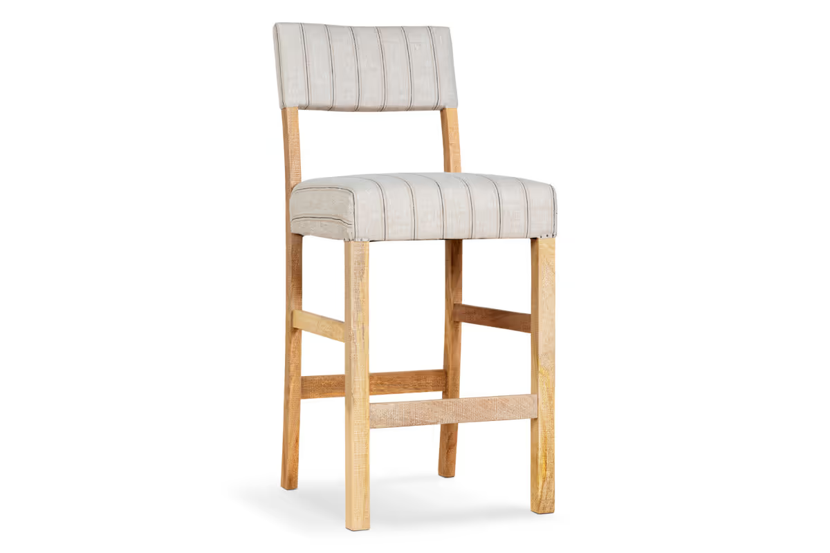 Nkuku - Nidhi Linen Upholstered Counter Chair - Natural