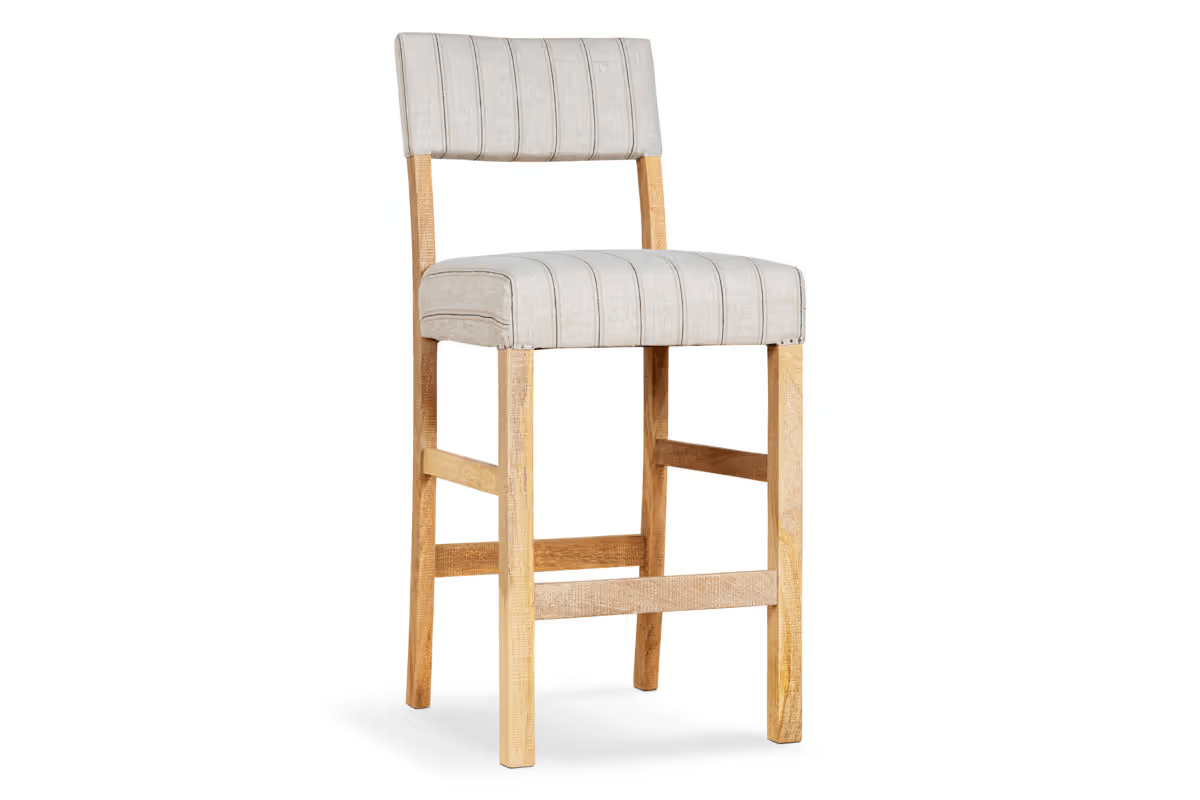 Nkuku - Nidhi Linen Upholstered Counter Chair - Natural