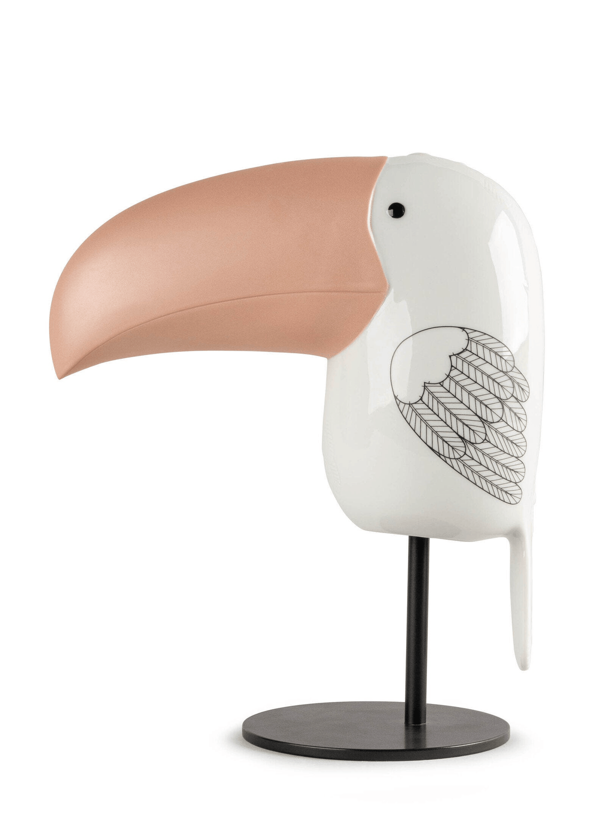 Lladró - Face 2 Face - Toucan decorative porcelain bird figurine with etched features.