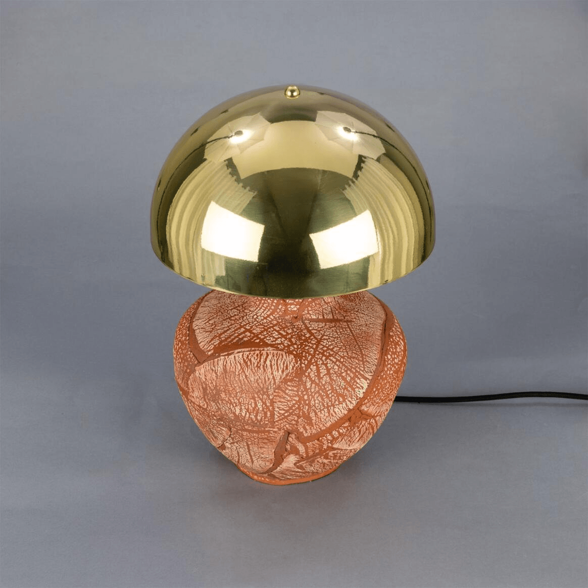 Mullan Lawson Ceramic Table Lamp With Polished Brass Shade - Red Iron