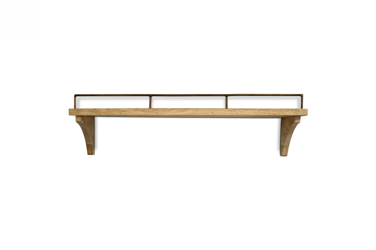 Nkuku - Meera Mango Wood & Iron Gallery Shelf - Natural - Small