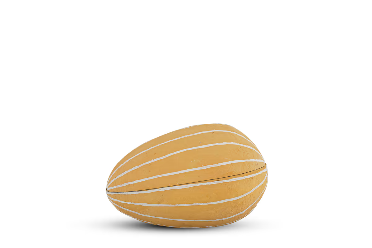 Nkuku - Surya Recycled Cotton Paper Standing Opening Egg - Ochre & Cream