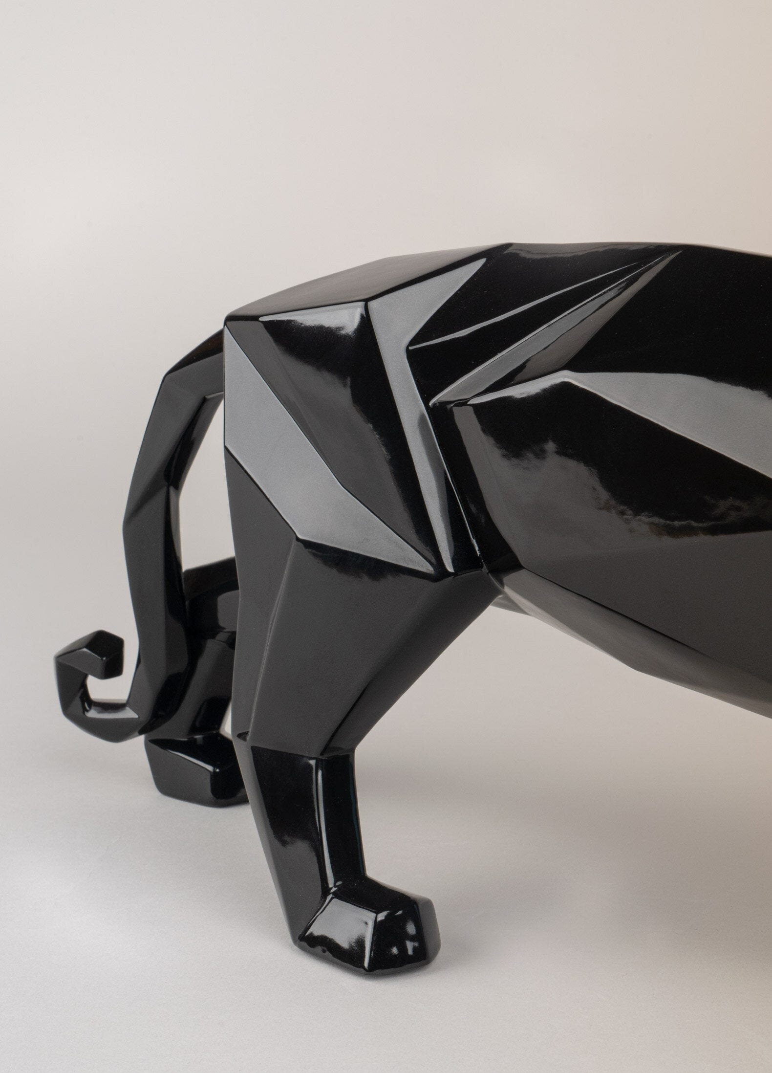 Lladró - Panther Sculpture - Glazed Black