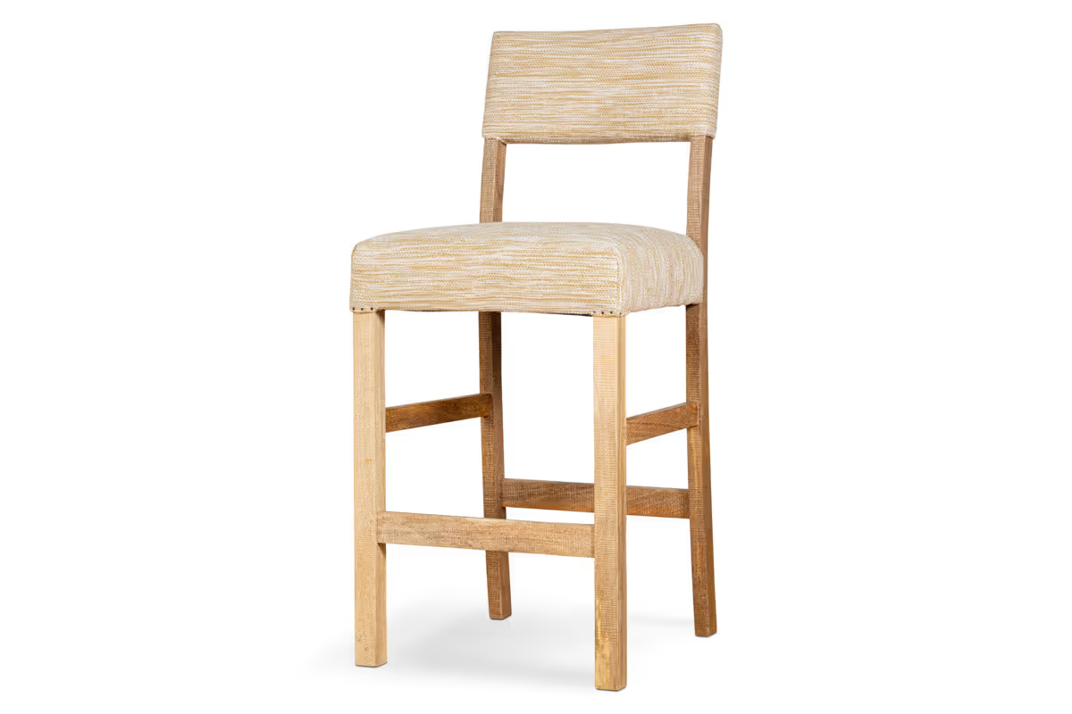 Nkuku - Zoha Cotton & Jute Upholstered Counter Chair - Natural