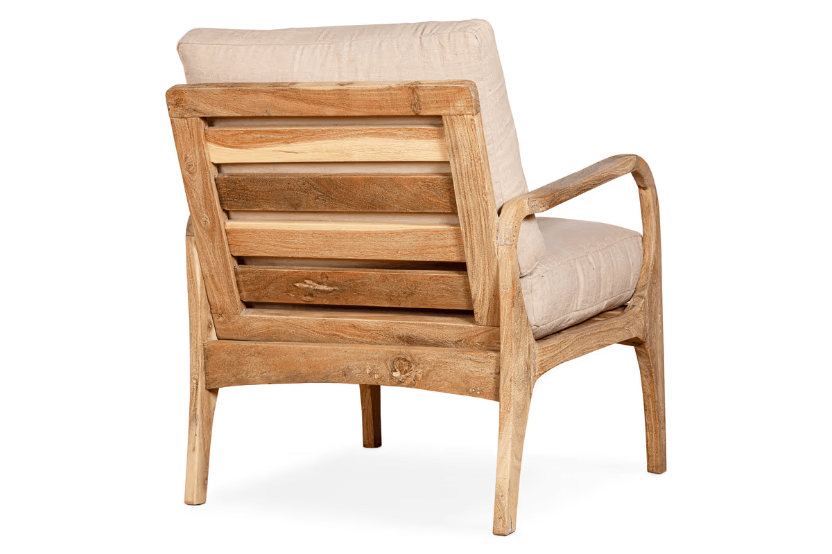 Nkuku - Jaya Acacia Wood & Linen Occasional Chair - Natural