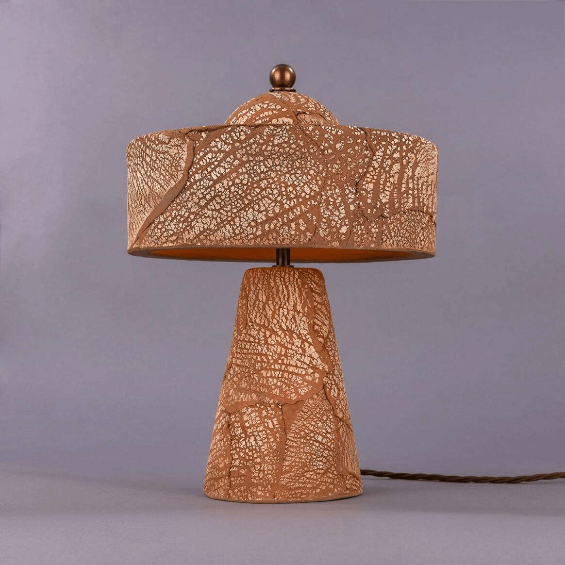Mullan Seville Ceramic Mid-Century Modern Table Lamp Red Iron - Antique Brass Finish