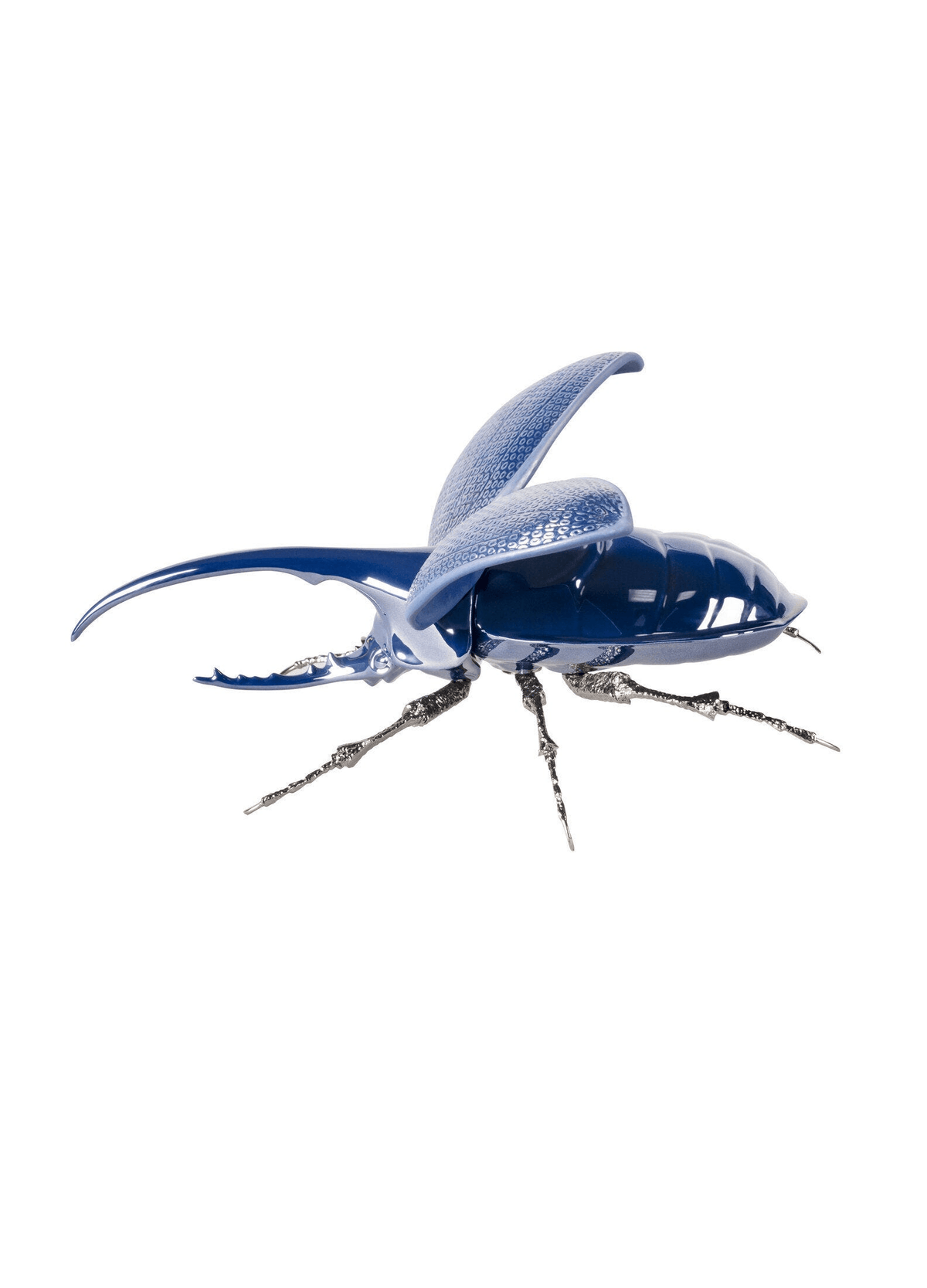 Lladró - Hercules Beetle Figurine in glazed porcelain with brass legs, perfect for collectors.