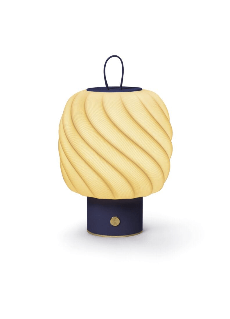 Lladró - Ice Cream portable lamp - Medium - Blue, decorative porcelain lamp with soft LED light.