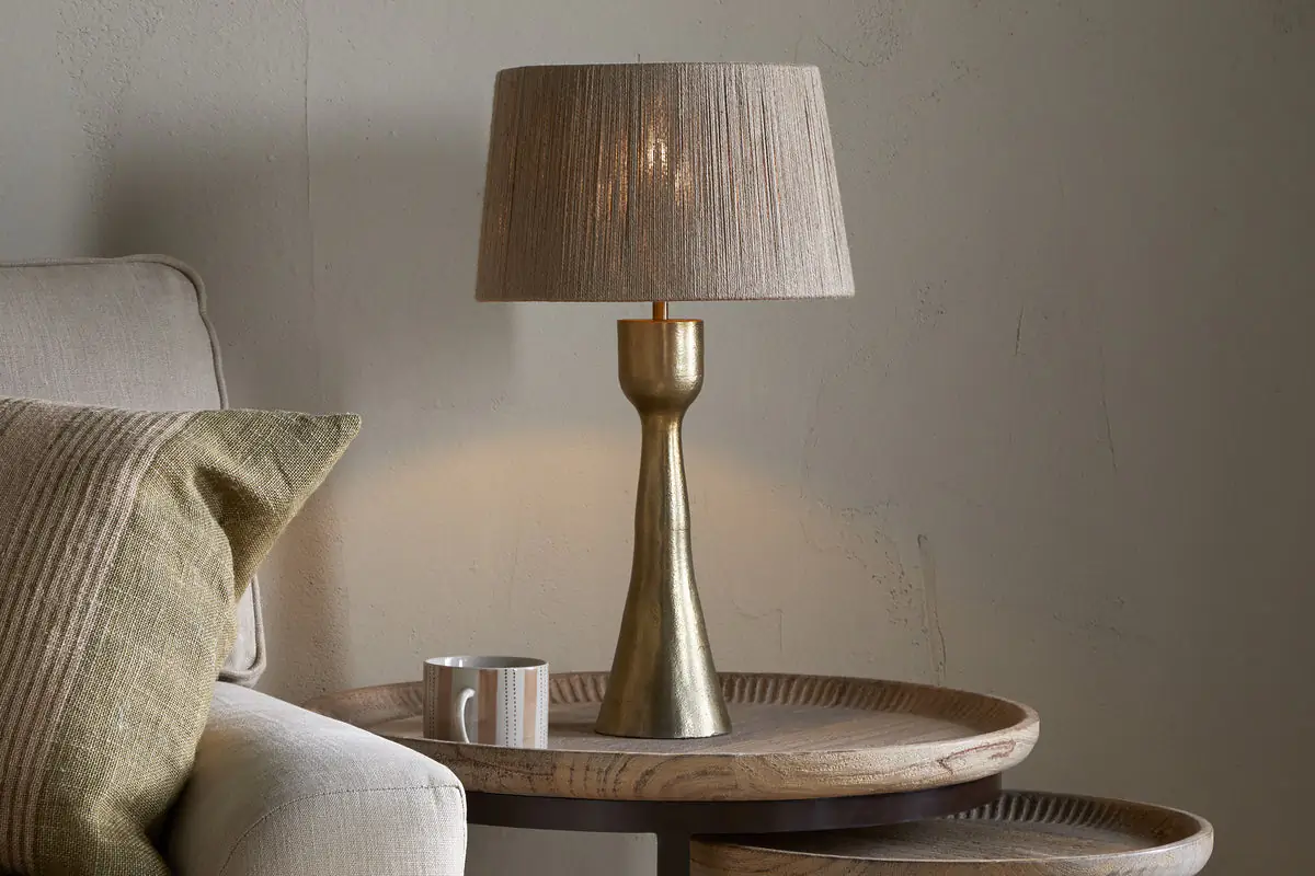 Nkuku - Marpha Antique Brass Table Lamp - Antique Brass