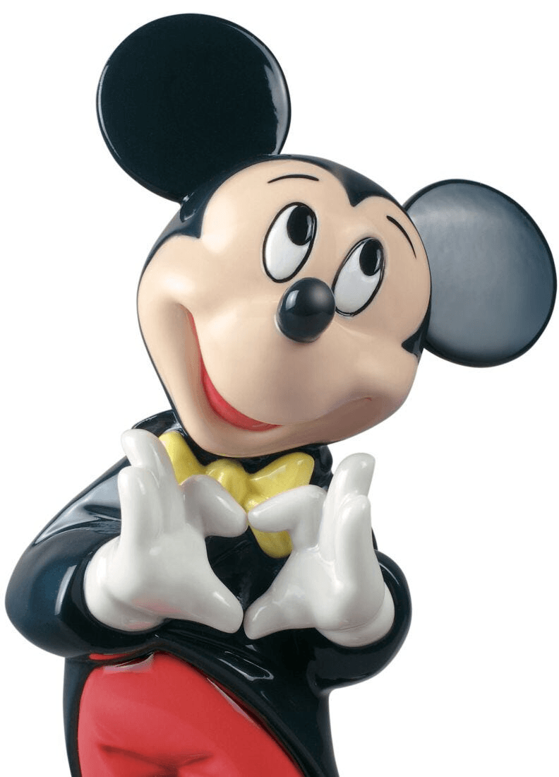 Lladró - Mickey Mouse Figurine in glossy porcelain, a classic Disney collectible.