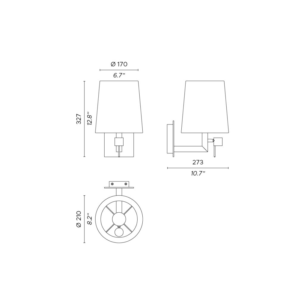 Contardi Lighting Tonda Led Wall Lamp - Matt Light Satin Bronze - White Cotton 800