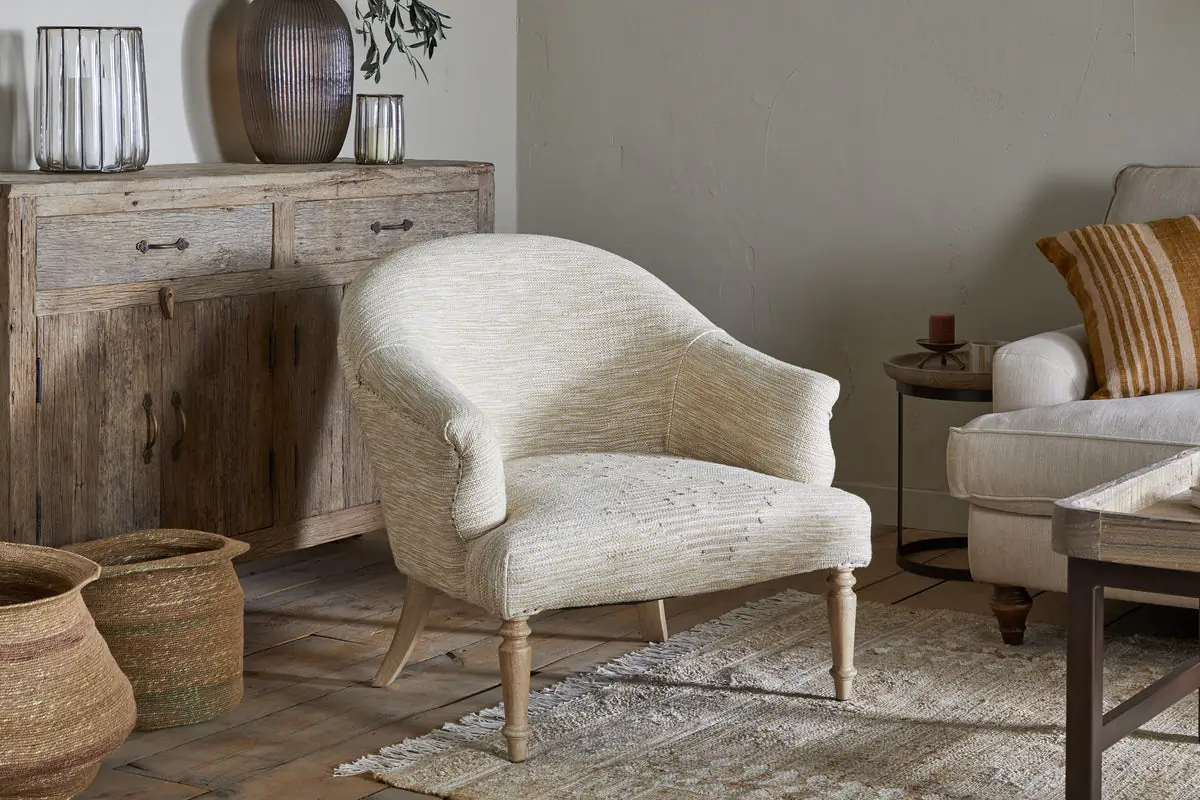Nkuku - Aranya Cotton & Jute Occasional Chair - Natural