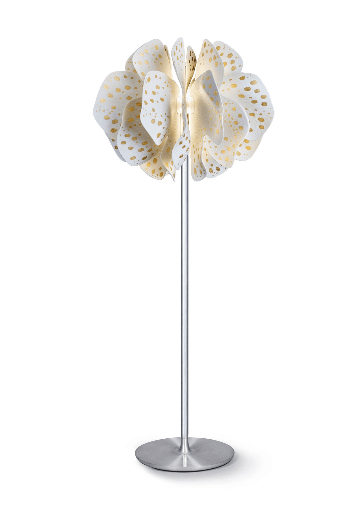 Lladró - Nightbloom Floor Lamp - Golden luster - N170. Handcrafted Lladro Porcelain.