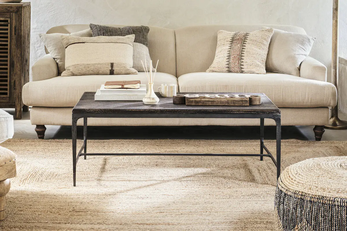 Nkuku - Sita Reclaimed Wood & Iron Coffee Table - Chocolate Brown