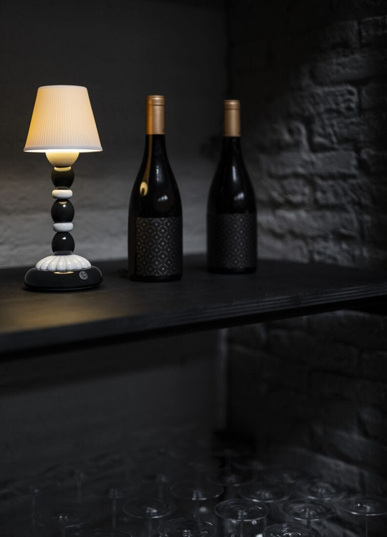 Lladró - Palm Firefly Table Lamp - Black and White